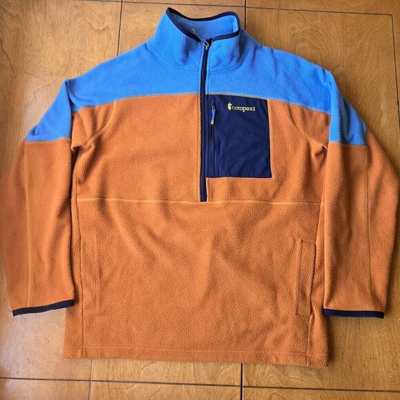 Cotopaxi Abrazo Men's Half-Zip Pullover Fleece Jacket Orange/Blue Size XL - Picture 1 of 6